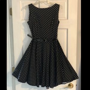 Black & White Polka Dot “Pin Up” Style Dress